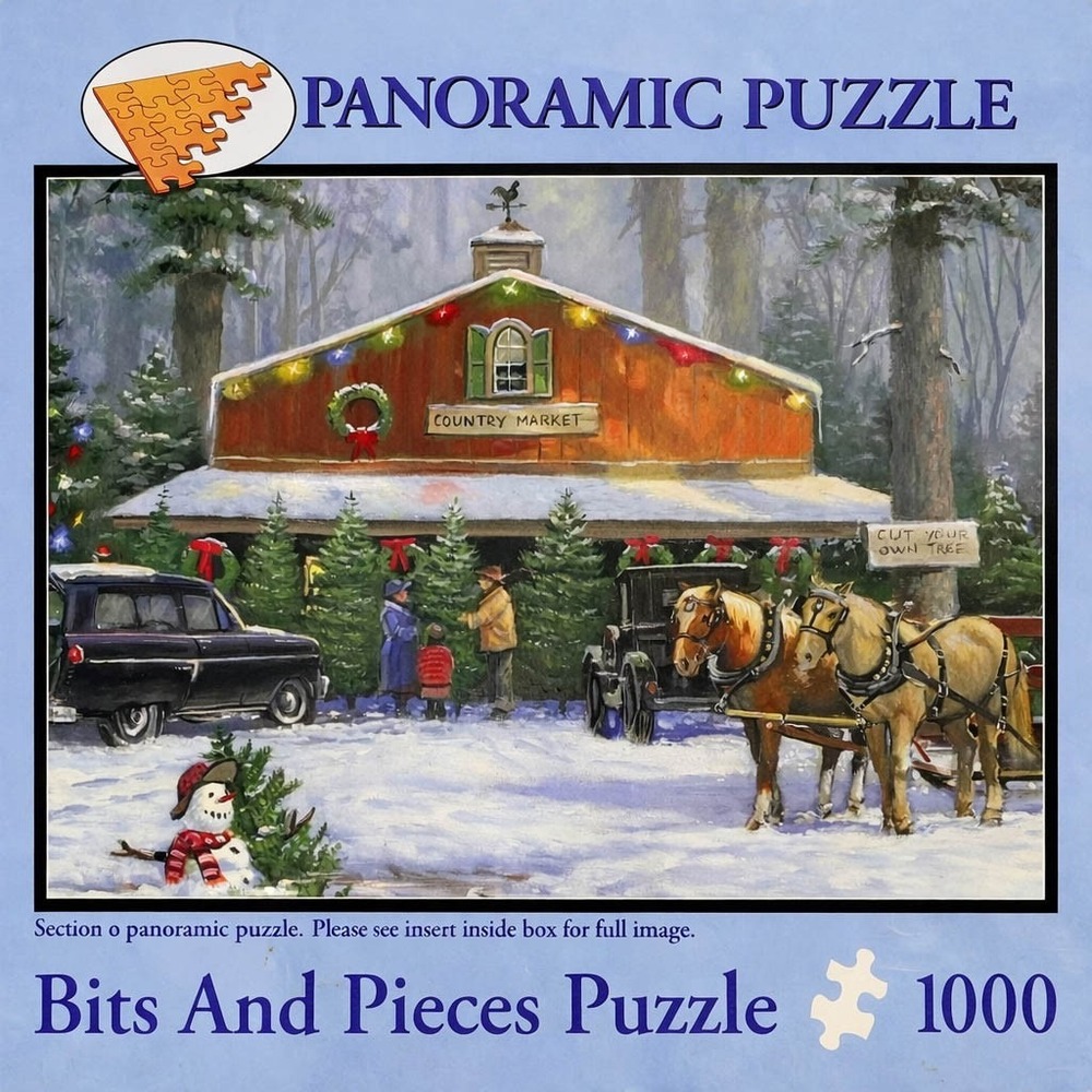 Bits And Pieces Holiday Traditions Kovach 1000 Pieces Panoramic Puzzle Complete